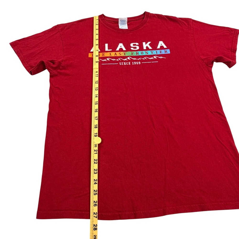 Vintage Alaska Shirt Men‎ Large Red Cotton Delta Pro Weight The Last Frontier - Picture 7 of 7